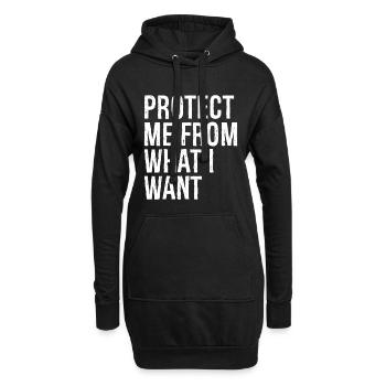 me protéger de ce que je veux - Sweat-shirt à capuche long Femme - noir - Devant