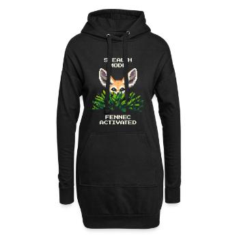 Stealth-Modus – Fennek aktiviert | Wüstenfuchs - Hoodie-Kleid - Schwarz - Vorne