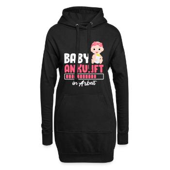 Bientôt Maman ARRIVÉE DE BÉBÉ EN COURS Drôle - Sweat-shirt à capuche long Femme - noir - Devant