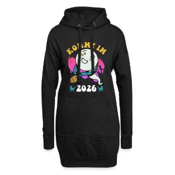 Future maman à venir en 2026 Drôle - Sweat-shirt à capuche long Femme - noir - Devant