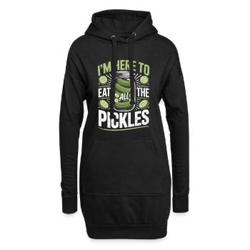 Concombres ici pour manger tous les cornichons - Sweat-shirt à capuche long Femme - noir - Devant