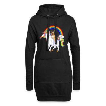 Licorne berger allemand - Sweat-shirt à capuche long Femme - noir - Devant