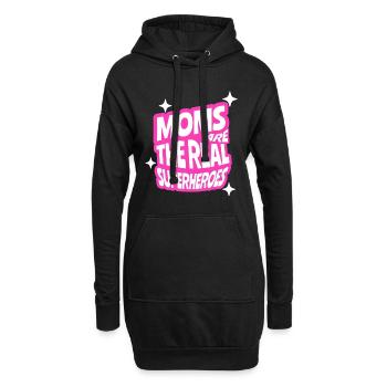 Les mamans sont les vraies super-héroïnes – pour les mères - Sweat-shirt à capuche long Femme - noir - Devant