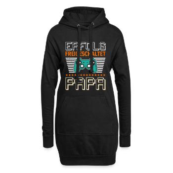 Zocker Papa ERFOLG FREIGESCHALTET Lustiges - Hoodie-Kleid - Schwarz - Vorne