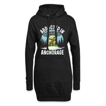 Entführt in Anchorage - Hoodie-Kleid - Schwarz - Vorne