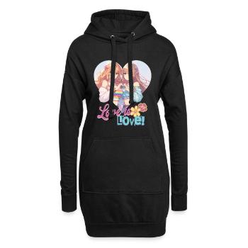 L’amour c’est l’amour kawaii Anime Pride lesbienne lgbt - Sweat-shirt à capuche long Femme - noir - Devant