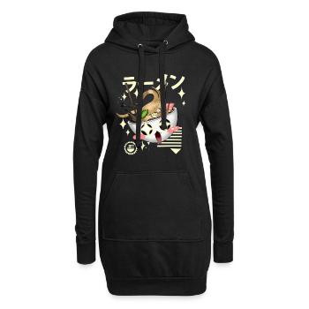 T-shirt anime Kawaii Ramen - Sweat-shirt à capuche long Femme - noir - Devant