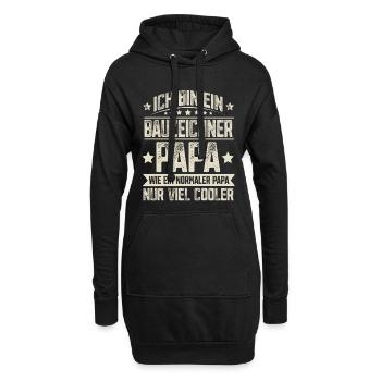 Bauzeichner Papa - Hoodie-Kleid - Schwarz - Vorne
