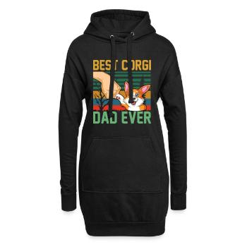 Meilleur papa corgi de tous les temps – Drôle de cadeau propriétaire de corgi - Sweat-shirt à capuche long Femme - noir - Devant
