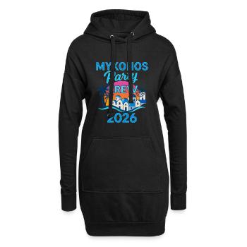 Mykonos Party Crew 2026 - Hoodie-Kleid - Schwarz - Vorne
