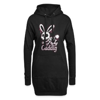 Knochenhase Cuddly Halloween Kaninchen - Hoodie-Kleid - Schwarz - Vorne