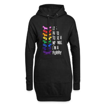 It's Hard To Be A Normal I'm A Furry - Hoodie-Kleid - Schwarz - Vorne