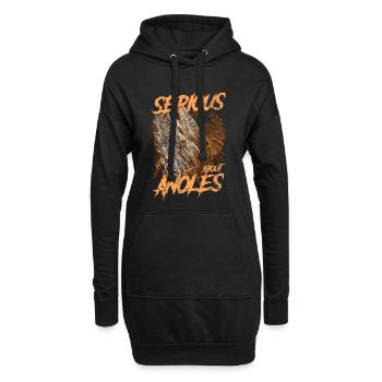 Sérieux au sujet du chevalier cubain Anoles gardien de reptiles - Sweat-shirt à capuche long Femme - noir - Devant
