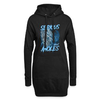 Ernsthaft über den kubanischen Ritter Anolis Reptilienhalter - Hoodie-Kleid - Schwarz - Vorne