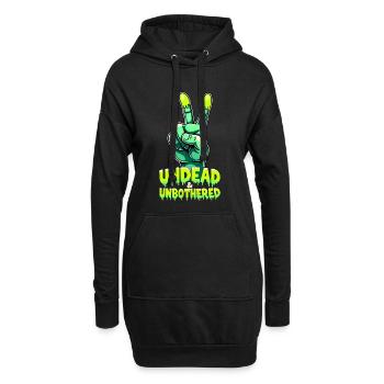 Undead and Unbothered Peace-Zeichen Zombie - Hoodie-Kleid - Schwarz - Vorne