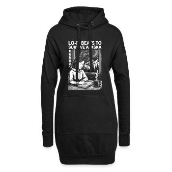 Lo-Fi Beats Alaska - Hoodie-Kleid - Schwarz - Vorne