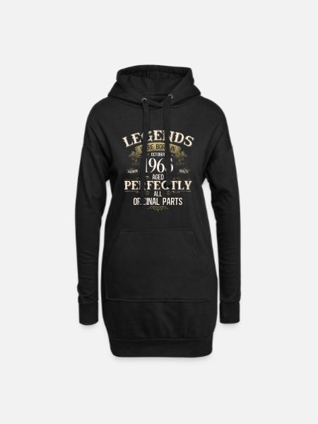60. Geburtstag Legende Oktober Jahrgang 1965 - Hoodie-Kleid - Schwarz