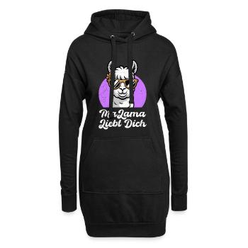 Bald Mama MALAMA LIEBT DICH Lustiges - Hoodie-Kleid - Schwarz - Vorne