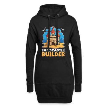Sandburg Baumeister Kinder Strand Buddeln Motiv - Hoodie-Kleid - Schwarz - Vorne