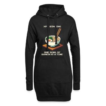 XP-Grind mit Ramen | Japan Foodie Tokio - Hoodie-Kleid - Schwarz - Vorne