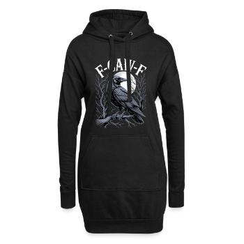 Rabenmond Gothic Emblem - Hoodie-Kleid - Schwarz - Vorne
