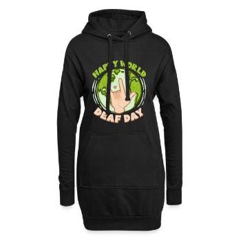 ASL Dolmetscher Gebärdensprache World Deaf Day - Hoodie-Kleid - Schwarz - Vorne