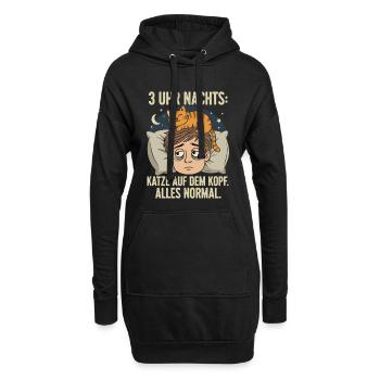 KaterKopf – Trois heures du matin - Sweat-shirt à capuche long Femme - noir - Devant