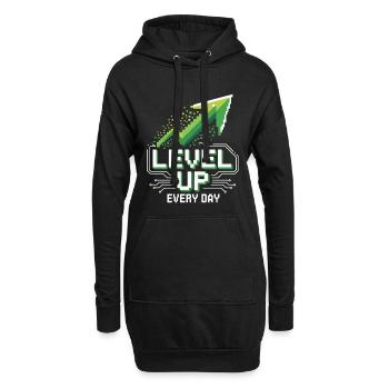 Level Up Every Day - Chemise de motivation pour les joueurs - Sweat-shirt à capuche long Femme - noir - Devant