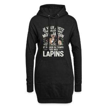 Je veux juste travailler dans mon jardin et passer - Sweat-shirt à capuche long Femme - noir - Devant