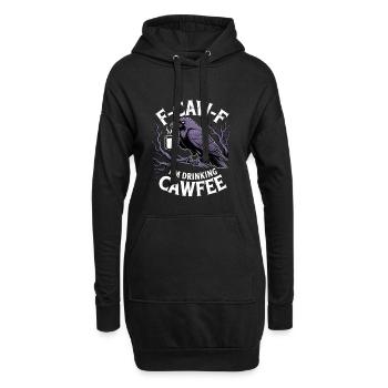F-Caw-F Kaffeepun Rabenmotiv - Hoodie-Kleid - Schwarz - Vorne