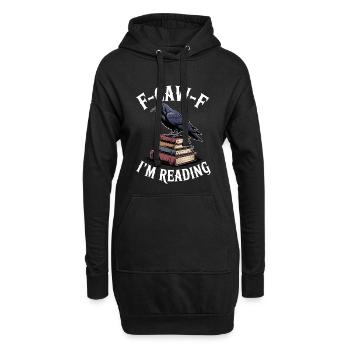Le corbeau dans les livres – Lire le bonheur - Sweat-shirt à capuche long Femme - noir - Devant