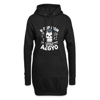 K-Pop Maman Drôle Corée Musique Aegyo - Sweat-shirt à capuche long Femme - noir - Devant