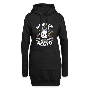K-Pop Maman Drôle Corée Musique Aegyo - Sweat-shirt à capuche long Femme - noir - Devant
