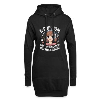 K-Pop Mama Lustig Korea Musik Aegyo - Hoodie-Kleid - Schwarz - Vorne