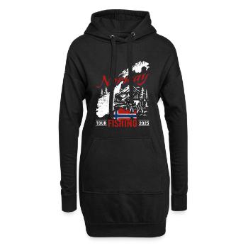 Excursion de pêche en Norvège 2025 - Cadeau de pêcheur - Sweat-shirt à capuche long Femme - noir - Devant