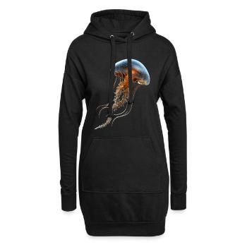 Qualle Jellyfish Feuerqualle Medusa Süße Quallen - Hoodie-Kleid - Schwarz - Vorne