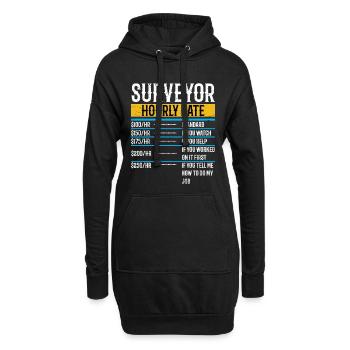 Tarifs des arpenteurs-géomètres Taux horaire Arpentage - Sweat-shirt à capuche long Femme - noir - Devant