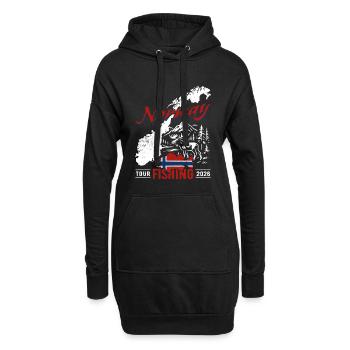 Excursion de pêche en Norvège 2026 - Cadeau de pêcheur - Sweat-shirt à capuche long Femme - noir - Devant