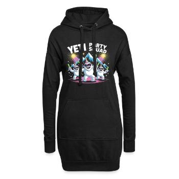 Yeti Party Squad – Lustiges Winter Partyshirt - Hoodie-Kleid - Schwarz - Vorne
