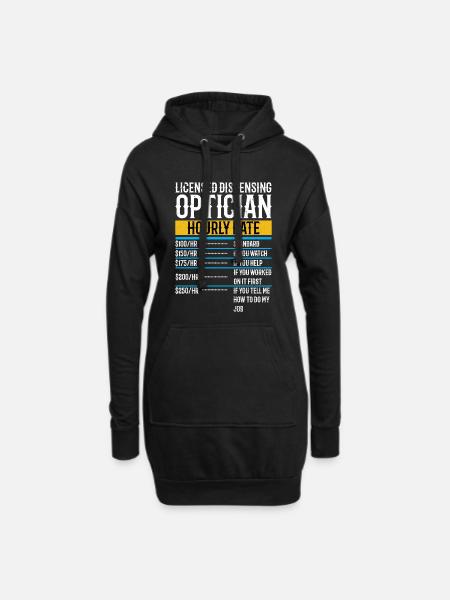 Licensed Dispensing Optician Vintage Hourly Rate - Hoodie Dress - black