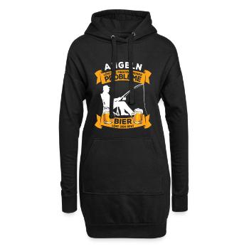 Angeln und Bier: Probleme lösen, Angler Spruch - Hoodie-Kleid - Schwarz - Vorne
