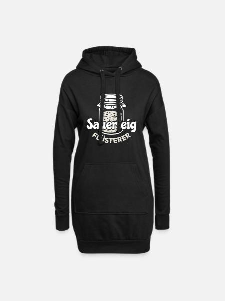 Sauerteig Flüsterer Spruch - Hoodie-Kleid - Schwarz