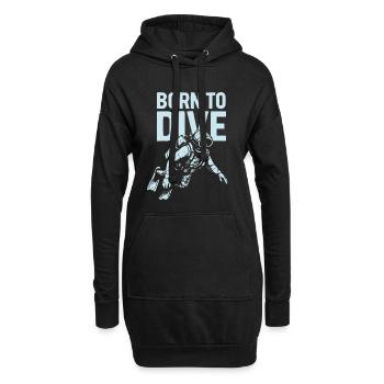 Born to Dive Taucher Shirt - Hoodie-Kleid - Schwarz - Vorne