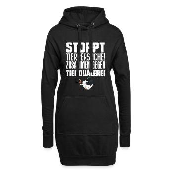 Tierschutz STOPPT TIERVERSUCHE ZUSAMMEN GEGEN - Hoodie-Kleid - Schwarz - Vorne