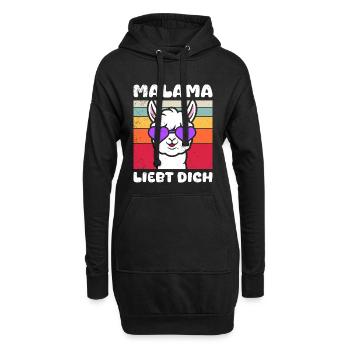 Bald Mama MALAMA LIEBT DICH Lustiges - Hoodie-Kleid - Schwarz - Vorne