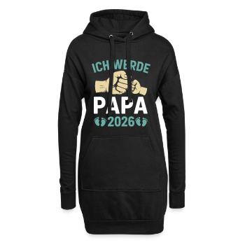 Werdender Vater ICH WERDE PAPA 2026 Lustig - Hoodie-Kleid - Schwarz - Vorne