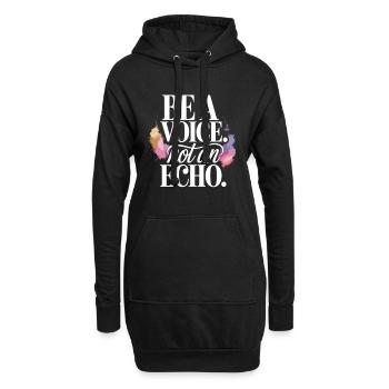 Be a Voice – Mutmacher Spruch im Retro Style - Hoodie-Kleid - Schwarz - Vorne