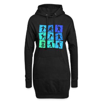 Disc Golf Discgolf Kinder Männer Jungen  - Hoodie-Kleid - Schwarz - Vorne