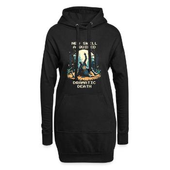 Neue Fähigkeit: Dramatischer Tod | LARP RPG - Hoodie-Kleid - Schwarz - Vorne
