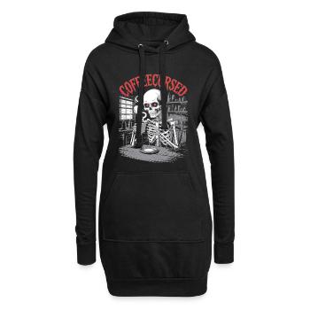 Kaffee Verfluchtes Skelett Brauen Gruseliges Halloween - Hoodie-Kleid - Schwarz - Vorne